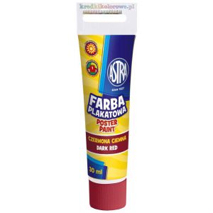 Farba plakatowa Astra, 30ml, czerwona ciemna